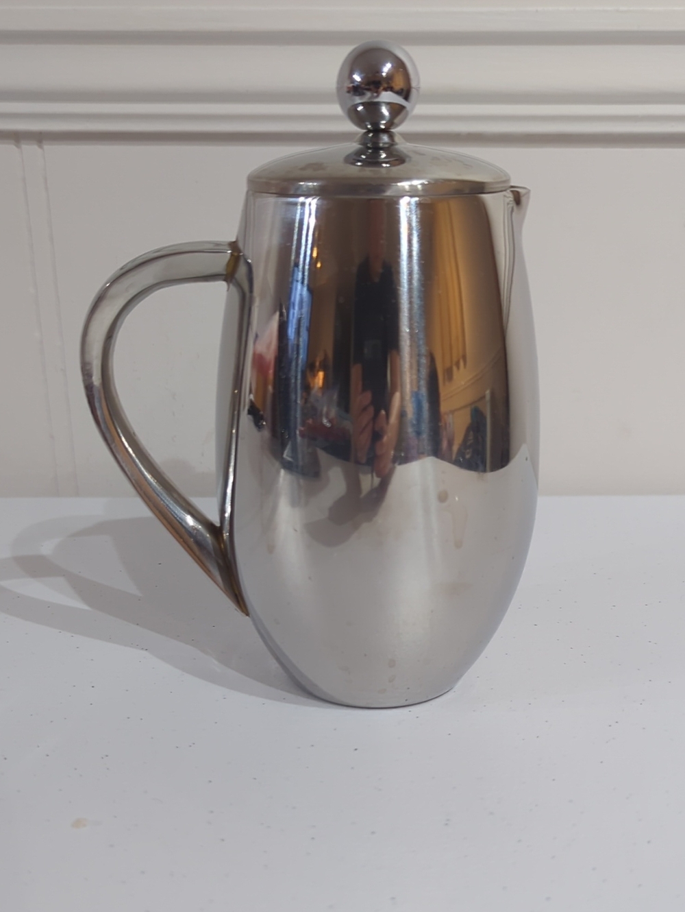 Il Mulino New York Stainless Steel French Press single Coffee Maker - Silver